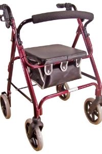 Four wheeled walker mobility walker