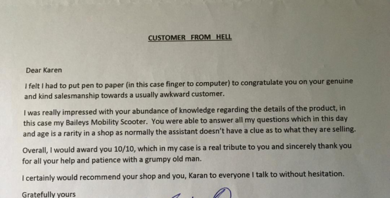 feedback letter customer feedback.