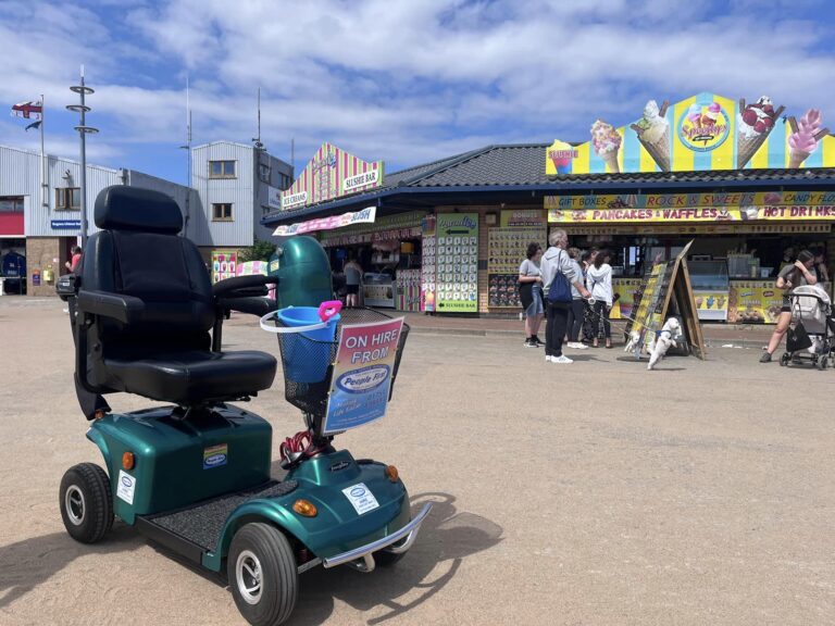 Hire mobility scooter from people First Mobility in Skegness, for your stay in Skegness, ingoldmells and Chapel st Leonards for your holiday in the area