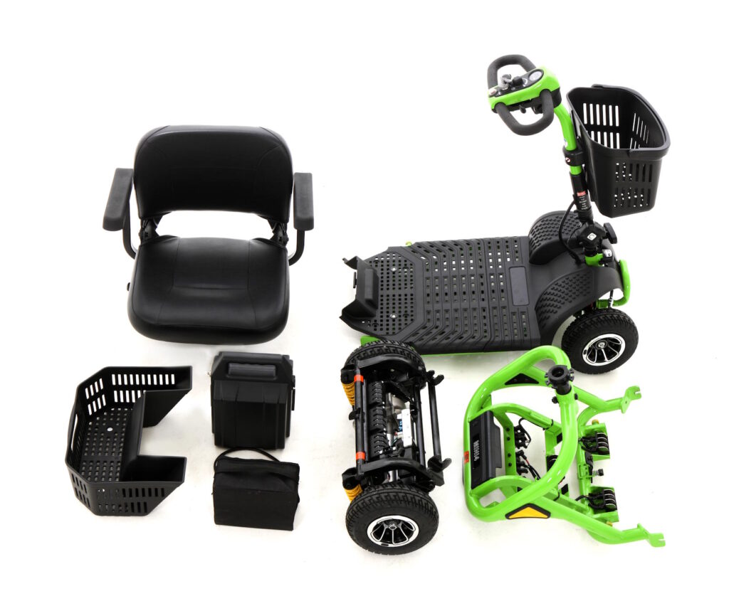 Mini 4 mobility scooter , car portable breaks down for easy transportation